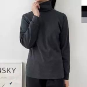 DGI 1828G 여자기본면목폴라티 목라 심플 여성 데일리 긴팔 레이어드옷 목티 셔츠