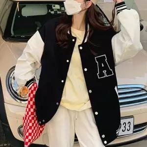 여성 캐주얼 영문 야구점퍼 1P 과잠 바시티 자켓 바시 데일리 봄가을바 아우터 간절기아우 데일리룩 여자
