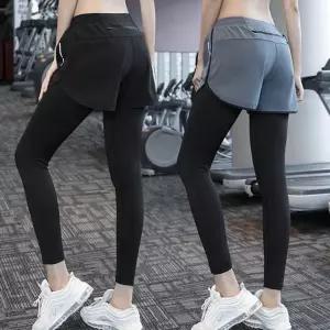 여성 헬스 운동복 레깅스 일체형 반바지 트레이닝 팬츠 여자 투인원 타이즈