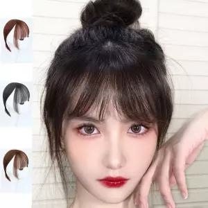 키밍 여성 인모 정수리가발 앞머리 부분가 3컬러 부분형 여자가 일체 붙임 임모가 일형가 1개입 여성용