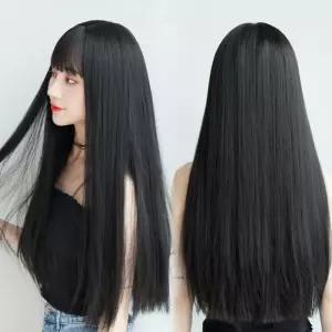 자연스러운 긴 생머리 여성 통가발 스타일링 가볼륨 반가 통가 패션가 롱가 단가발 여자헤어 긴생 가추천