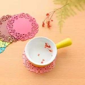 [콩심팥심]실리콘 컵 받침 티 코스터 컵받침 티코스터 실리콘컵