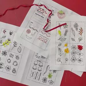 프랑스자수 스티치 북 C니들세트 펀치 펀칭 패키지 키트 도안