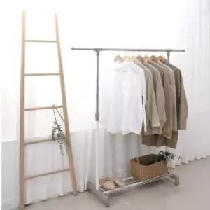 이동식 선반 행거 높이 폭조절 바퀴 웜그레이 2단 튼튼한헹거 옷걸이거 가게 매장 디피용 옷방 자취 드레스