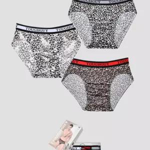 레오파드 패턴 아웃밴딩 남성 3매입 삼각팬티호피무늬 선물용 디자인 입체 남자