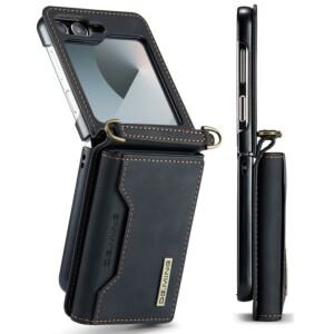 삼성 호환 갤럭시 호환 Z 플립 7 6 5 4 3 7FE용 지갑 케이스 충격 방지 커버 보호 가죽 카드 홀더 포켓 포