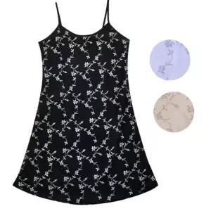 인견 끈조절 가능한 플라워 디자인 여성 롱슬립여친선물 여자친구 선물용 신혼여행 결혼 편한 원피스잠옷