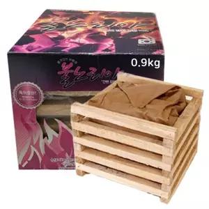 불노리야 원샷 점화 백탄 바베큐숯 0.9kg바비큐 불구이용숯 캠핑참 식당용 조각 구이용 참숯 바베큐 캠핑용