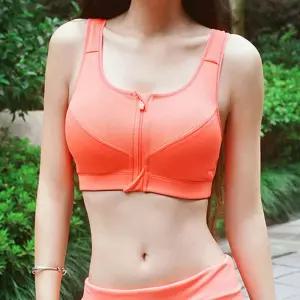 여성 편안한 앞 지퍼 포인트 헬스 요가 브라탑복 나시 여자 민소매 이너티 크롭 스포츠