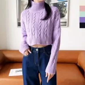 CAT 1041 여자 케이블 폴라 크롭 니트터틀 니트티 니트 터틀넥