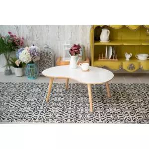 리빙이지심플 테이블 원목화이트 피넛다리 밥상 1인가구