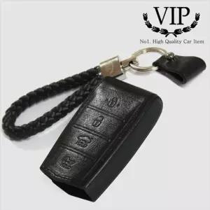 VIP 천연가죽 스마트 키케이스 제네시스 G80 4버튼 외홀더 홀더 커버 키링 자동차홀더
