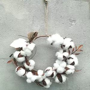 목화 조화 리스 송이 장식 겨울 인테리어 소품크마스 크마스 인테리어꽃 식물 예쁜 벽장식 화관만들기 화장