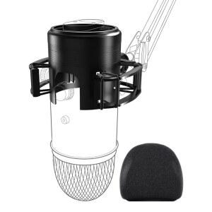 팝 필터가 장착된 블루 예티 쇼크 마운트를 위한 ETOUR 맞춤 제작 2026년 방진 서스펜션 탄성 마운트 홀더 마이크와 호환되는 나사 어댑터가 클립 마이크 스탠드 업그레이드