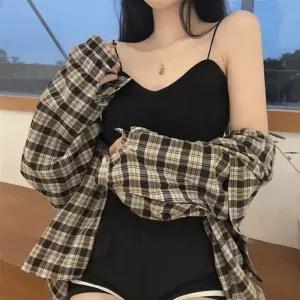 데일리 여리여리 골지 기본 끈나시얇은어깨 디자인티 여성 여자 캐주얼 심플 나시 끈티 라운드