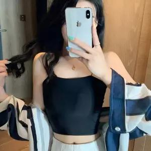 데일리 크롭 캡내장 끈나시무지티 이너탑 언더웨어 무지 나시 여성 여성티 여름