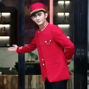 호텔 안내원 유니폼 반팔 블랙 도어맨 벨보이 서빙유니폼