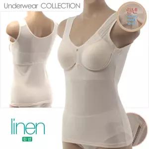 여성 린넨 오가닉 노와이어 몰드 러닝 캐미솔여름런닝 브라 언더웨어 속옷 나시 넨런닝