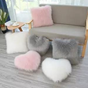 퍼 쿠션 사각 하트커버 침대 등 솜포함소파쿠션 등쿠션 인테리어 홈쿠션 방석 예쁜 가을겨울 털쿠션