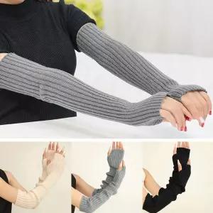 롱 사무실 작업 여성 골지 암워 간절기 패션 외출하프머 팔머 손토시 핸드머 등토시 겨울 니트 니트머 방한