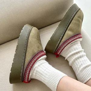 여자 사무실 실내 외출 키높이 통굽 스웨이드 소재 인디아 부츠패딩화 할머니털신발 슬립온 양온 양슬리퍼