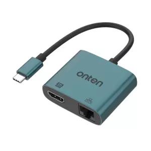 Coms C타입 to HDMI 4K 60Hz 컨버터 RJ45 랜 100Mbps젠더 CHDMI