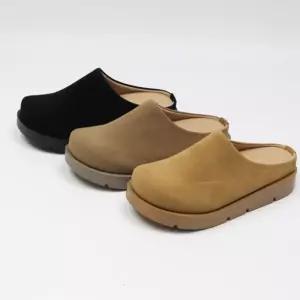베이직 키높이 통굽 앞막힘 스웨이드 블랙 베이지 카멜 뮬 로퍼블로퍼 로퍼 통뮬 여성슬리퍼 힌슬리퍼 발편