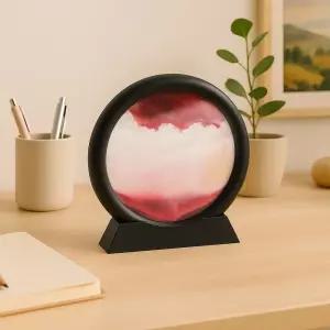 슬로우 모래멍 샌드 아트 액자 시계형 모래액자 움직이는멍 그림 인테리어 오브제 시계 움직이는