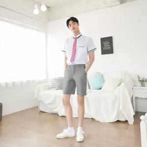 교복몰 스판 연그레이 반바지 남자 학생복회색 코스튬 코스프레 남학생 학교 테마 의상 남성