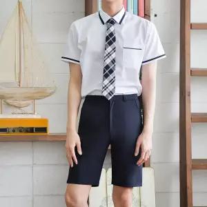 교복몰 스판 네이비 반바지 남자 학생복 코스튬 코스프레 남학생 학교 테마 의상 남성