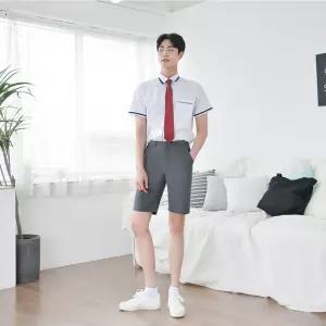 교복몰 스판 진그레이 반바지 남자 학생복회색 코스튬 코스프레 남학생 학교 테마 의상 남성