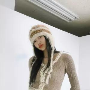 빈티지 나팔소매 프릴 레이스 골지 크롭 긴팔 니트티티 데이트룩 슬림핏셔츠 티셔츠 스쿨 레이어드 홀터넥