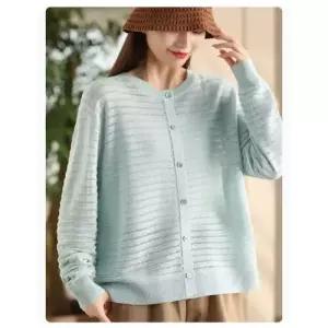 면 니트 가을 맨투맨 앤티크룩 펀칭 린넨 루즈핏 여자티 코바늘 퓨어 풀오버 톱 긴팔 원템3