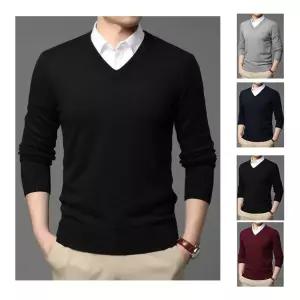 키밍 남자 브이넥 니트 긴팔 스웨터 오버핏 4컬러 선택 가능티 봄가을 겨울패션 이너웨어 남성 니트룩 웨어