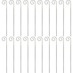 20개 실버 스테인리스 스틸 식물 라벨 후크 행거 가든 스테이크 마커 스테이크 홀더 방청 변형 정원 표지판 후크 걸이봉 용기 액세서리(20CM)