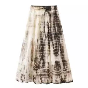 여자스커트 A라인 모시 스커트 봄 빈티지 밴딩 허리 스트링 원템1