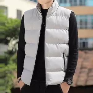 하이넥 경량 패딩조끼 사이드포켓 심플 밑단 겨울철캠핑 다운 남성뽀글이 베스트 퀼팅 남자 깔깔이 커플 오