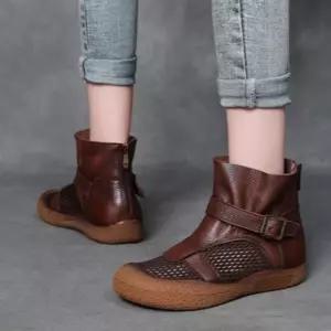 원더맨 여자 데일리룩 신발 워커힐 여름 가죽 마틴 부츠 통풍 로마 슈즈 빈티지 워커 미들 KUK2