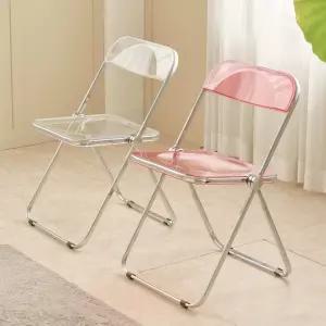 마뮤즈 메종크로스체어 미드센추리 인테리어 카페의자 접이식 아크릴 철제 간이 투명