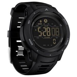 Findtime 남성용 디지털 시계 방수 만보계 스포츠 스텝 카운터 칼로리 군사 스톱워치 알람 LED 백라이트 카운트다운 기능 포함