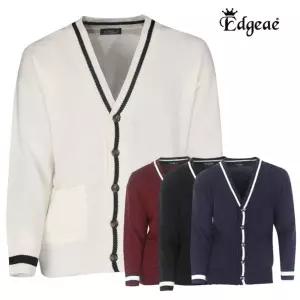 엣지애 남성 배색니트 간절기 오버핏 가디건 MCGSM7006F2남자가을 간룩 코디 색감이예쁜 스타일리시한 유행