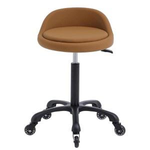 회전 휠에서 허리 지지대 수압 높이 조절이 가능한 시오엘 롤링 살롱 의자 헤어컷 에스테틱 타토 뷰티 스파 바 랩 클리닉 주방 사무실 홈(카멜)