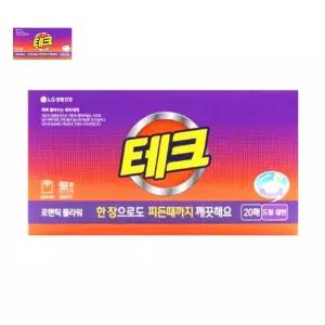 세제 테크 뽑아쓰는 간편 시트 로맨틱 플라워 20매