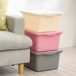 [보노하우스]레브 리빙박스 L 1+1 투명 뚜껑 팬트리 옷 다용도 수납 정리함