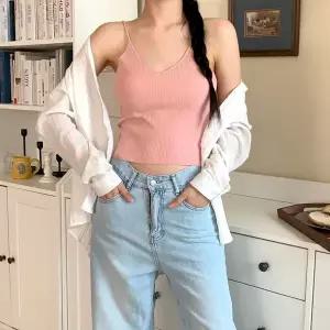 [하프클럽/]여자 베이직 브이넥 슬림핏 골지 끈나시