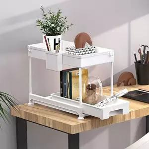 마뮤즈 2단 슬라이딩 하부장 수납선반 부엌 싱크대정리대 씽크대 양념통 슬라아 박스 주방 통정리