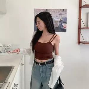 [하프클럽/]여자 끈 더블 스트랩 코디 잔골지 나시