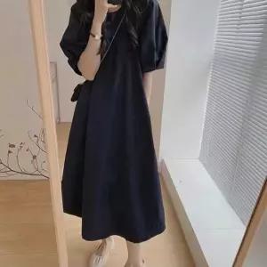 심플 단색 루즈핏 캐주얼 퍼프 원피스 데일리 여성 편안한 봄원피스 가을 여리여리 오피스룩 하객 포인트