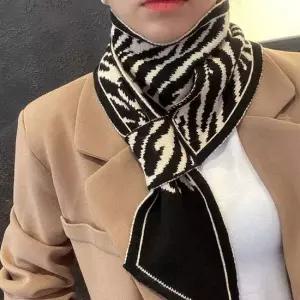 겨울 고리형 체크패턴 미니 니트 머플러 목도리 양면 여자목도리 여성머플러 겨울머플러