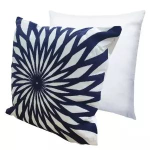 썬네이비 자수 의자 등받이 베개 솜포함 등쿠션인테리어 거실 침대 소파 사각